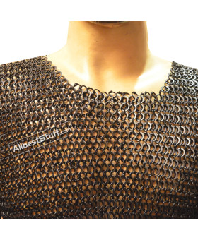 Medieval Body Armour Round Riveted Flat Solid Chain Mail Chest 40
